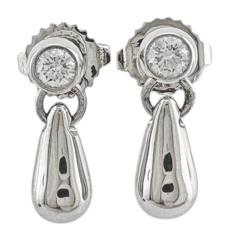 TIFFANY Authentic Silver Diamond Teardrop Earrings